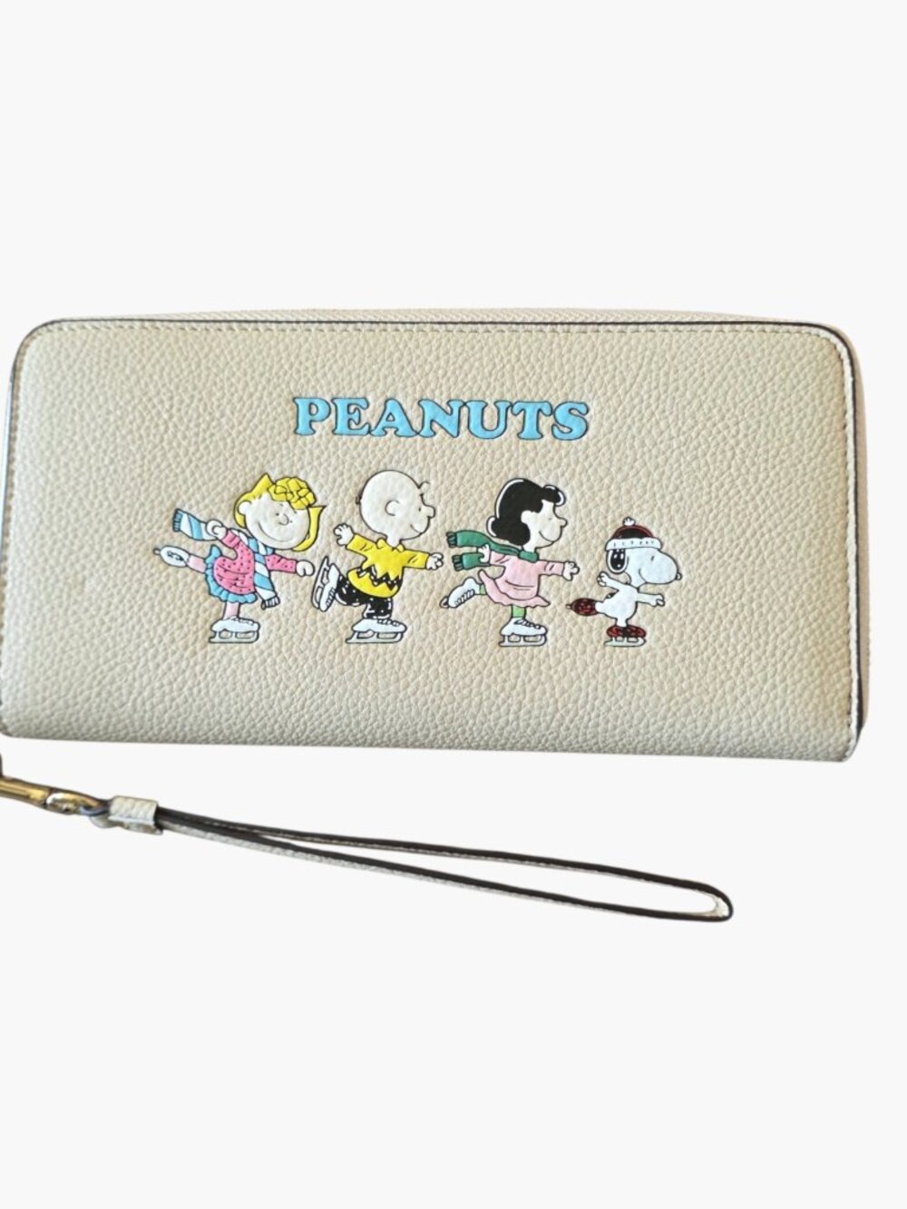 Coach x Peanuts Snoopy Long Zip Around Wallet Ivory Leather NWOT Wristlet - Picture 5 of 16